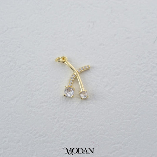 One Sided Micro Paved Cross X Pendant DIY Pendant Liontin Bandul Kalung Bentuk Silang Berlian Hypoallergenic Gold Filled