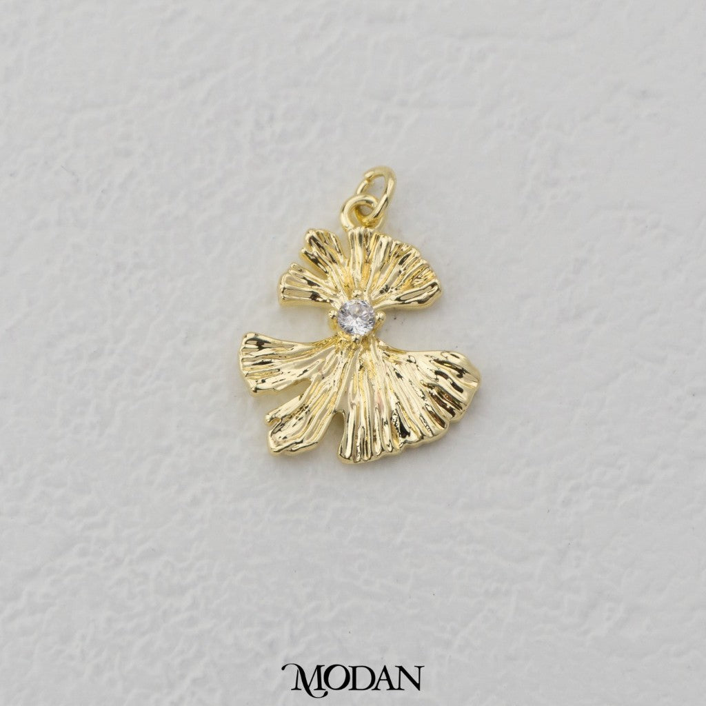 Twisted Flower Charm DIY Charm Liontin Bunga Hypoallergenic Gold Filled