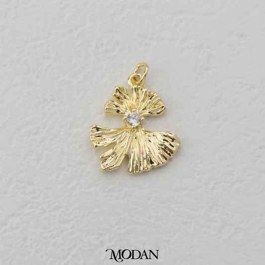Twisted Flower Charm DIY Charm Liontin Bunga Hypoallergenic Gold Filled