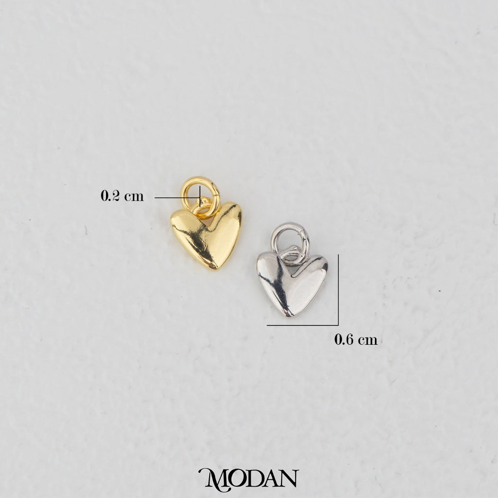 Mini Plain Love Charm DIY Charm Liontin Hati Kecil Polos Hypoallergenic Gold Filled