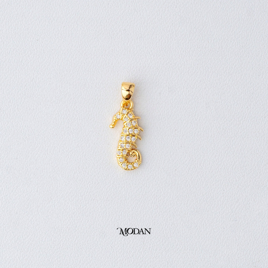 Micro Paved Seahorse DIY Pendant Liontin Kuda Laut Hypoallergenic Gold Filled