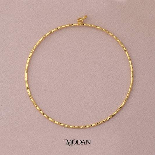 Large Plain Golden Round Pendant DIY Liontin Bulat Besar Hypoallergenic Gold Plated