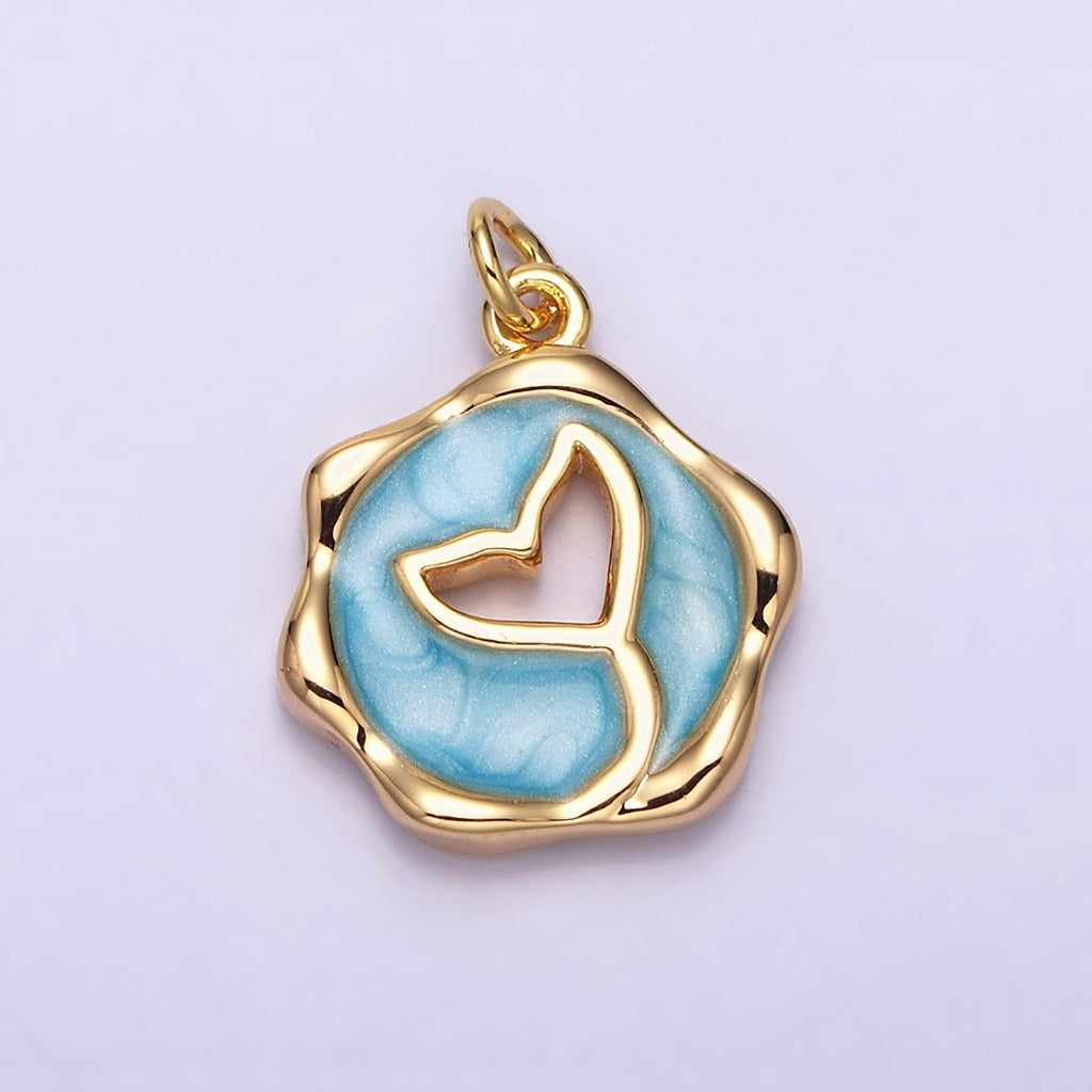 Whale Tail Enamel DIY Charm Liontin Ekor Paus Hypoallergenic Gold Filled