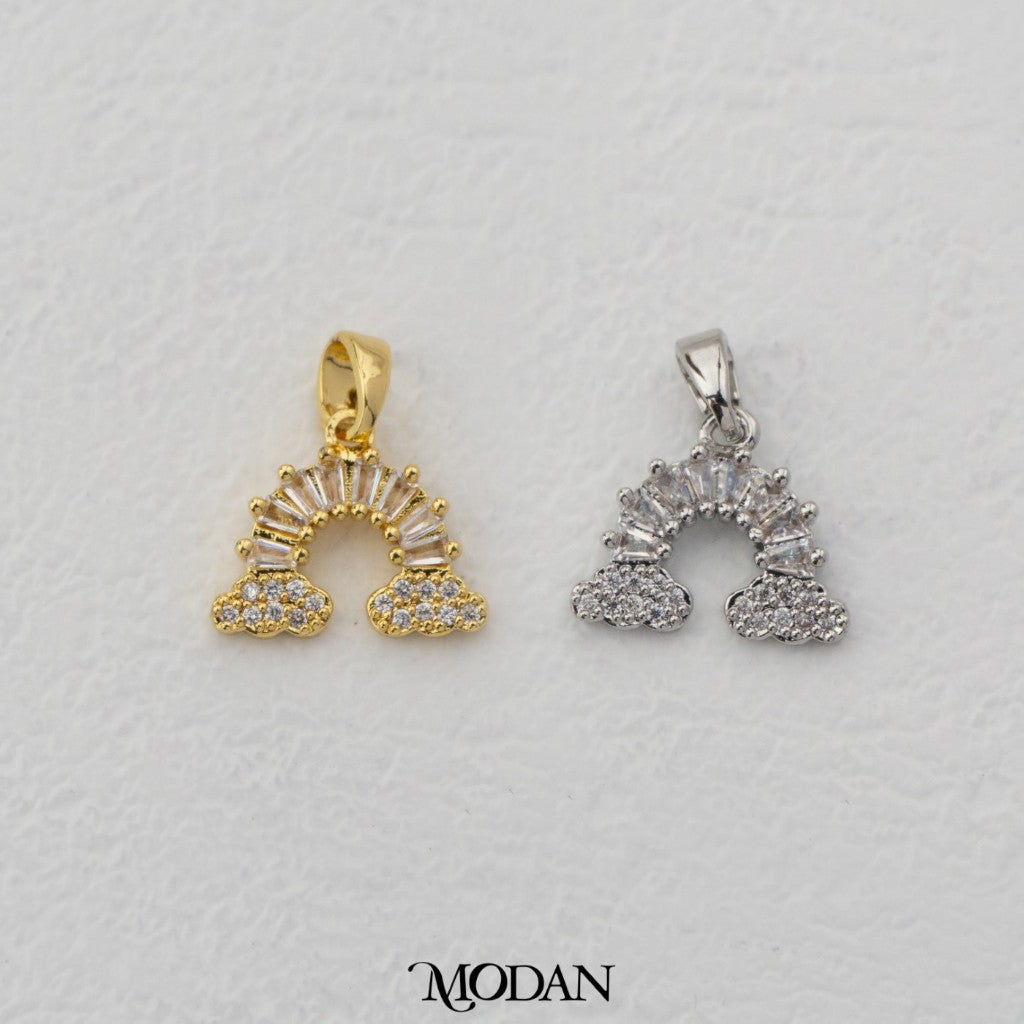 Sparkling Clear Baguette Rainbow DIY Pendant Liontin Bandul Pelangi Berlian Hypoallergenic Gold Plated