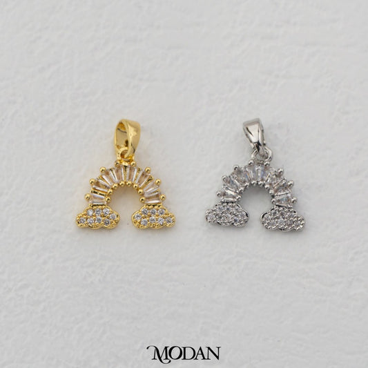 Sparkling Clear Baguette Rainbow DIY Pendant Liontin Bandul Pelangi Berlian Hypoallergenic Gold Plated