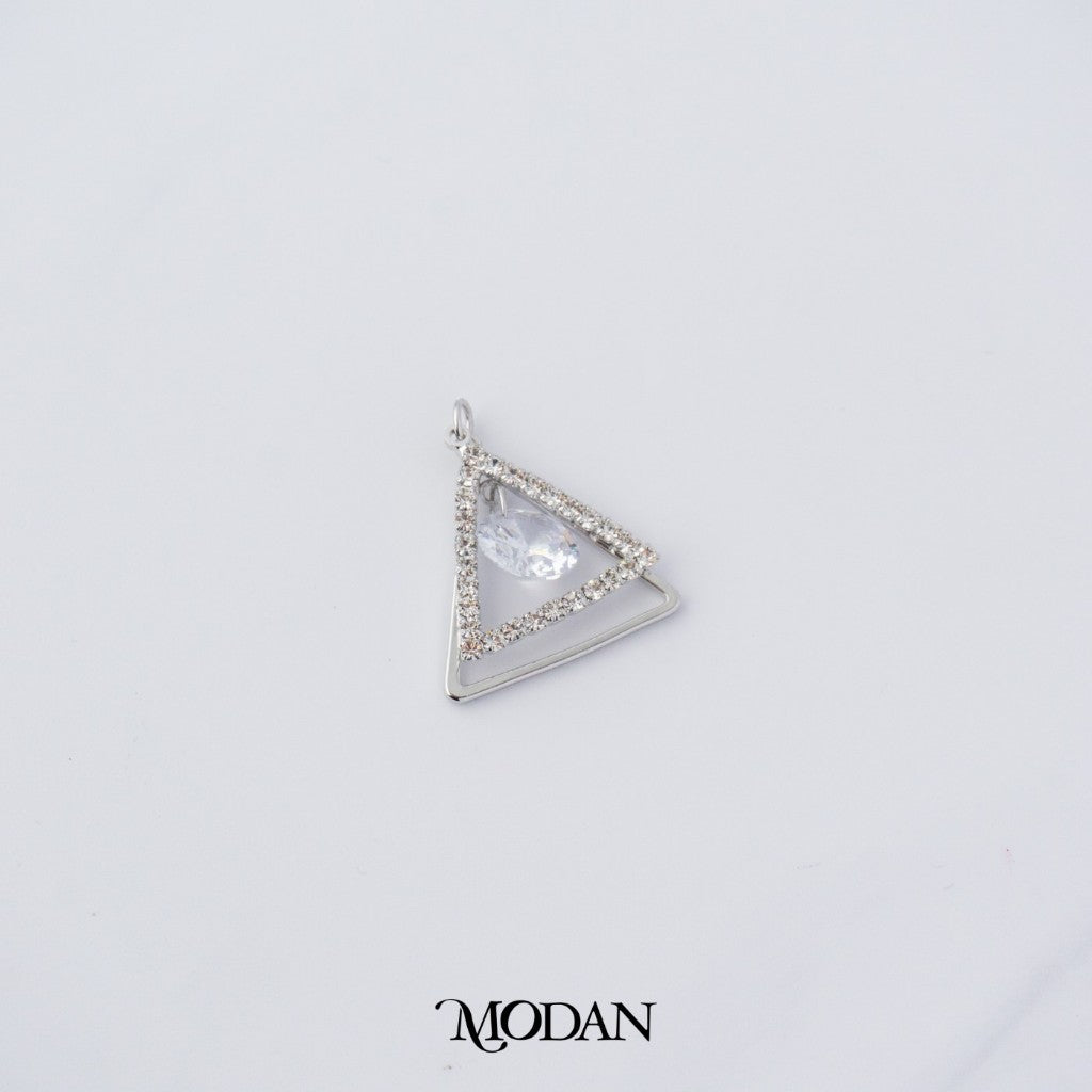Double Triangle Dangle Pendant DIY Pendant Liontin Segitiga Pesta Hypoallergenic Gold Plated