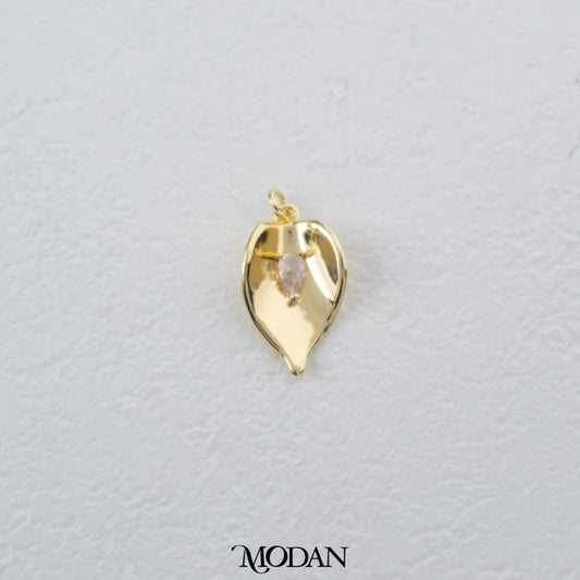 Plain Leaf Shaped Pendant DIY Pendant Liontin Daun Hypoallergenic Gold Filled