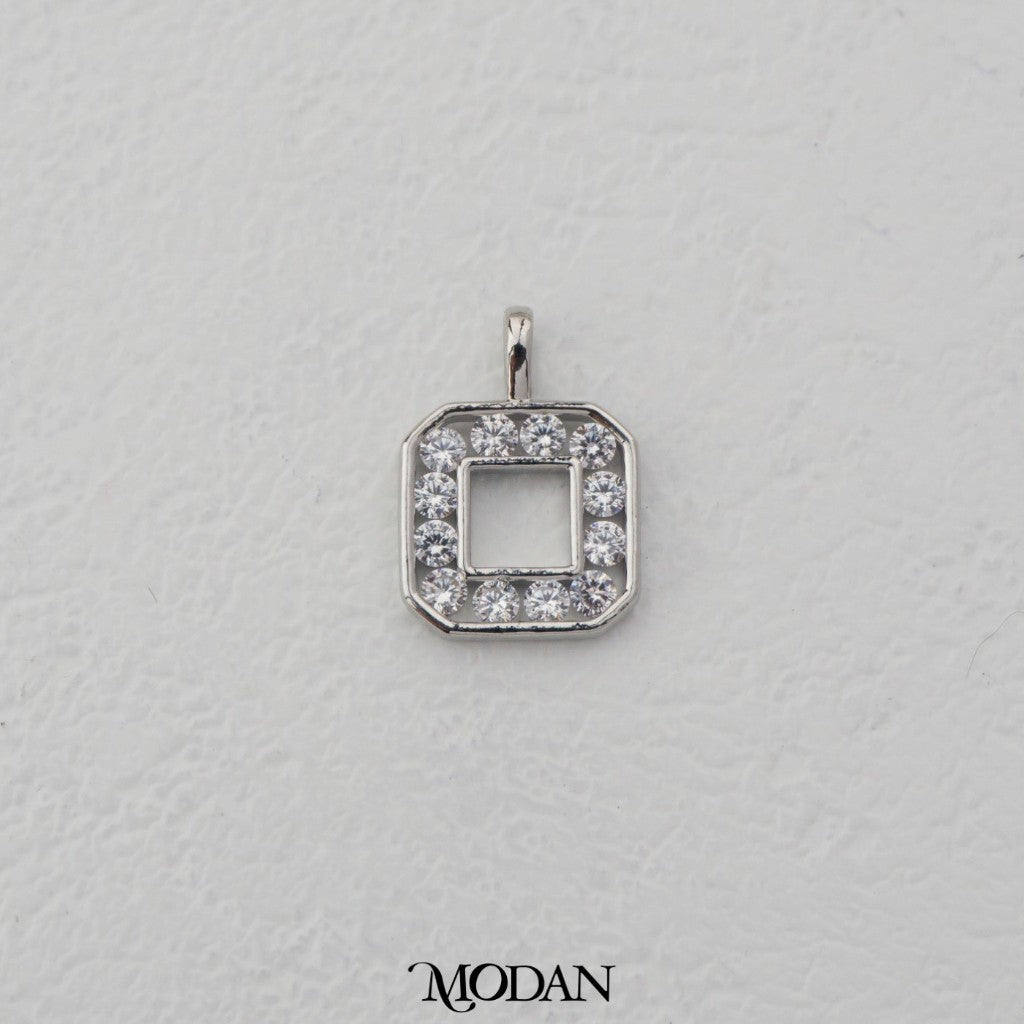 Open Back Rectangular Square Minimalist DIY Pendant Liontin Mata Satu Persegi Hypoallergenic Gold Plated