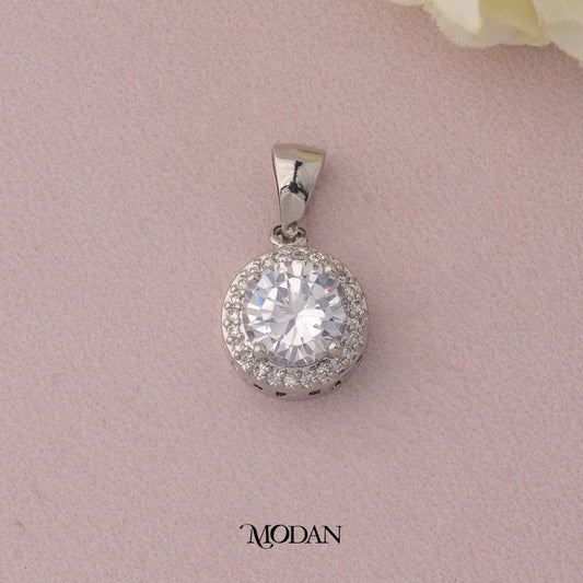 21mm Round Bezel Sparkling Pendant DIY Pendant Liontin Pesta Mata Satu Hypoallergenic Gold Plated