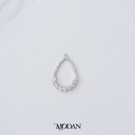 Open Teardrop Minimalist Pendant DIY Pendant Liontin Tetes Air Mata Pesta Hypoallergenic Gold Plated