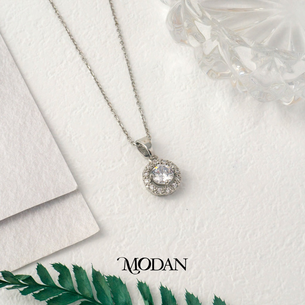 Simple Elegant Round Pendant DIY Pendant Liontin Kalung Mata Satu Hypoallergenic Gold Filled
