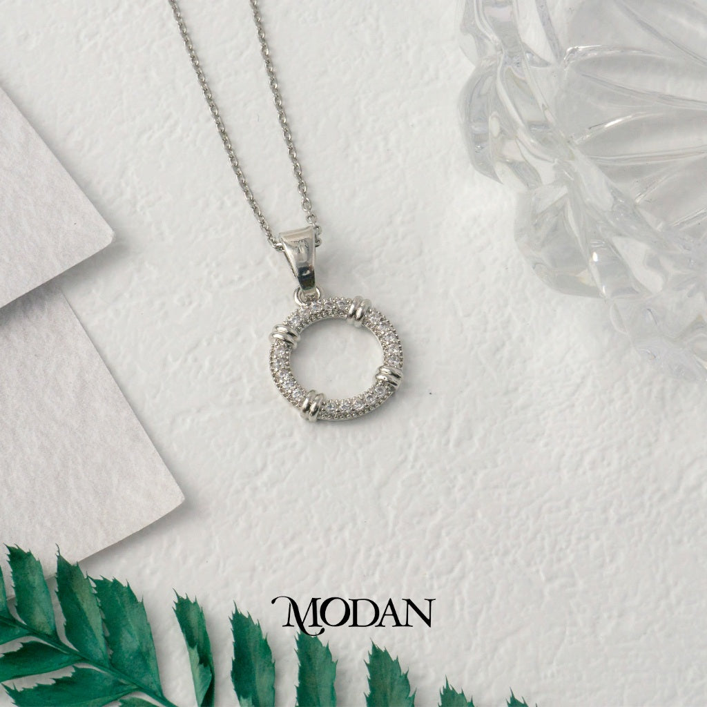 Simple Classic Circle Pendant DIY Pendant Liontin Bulat Minimalis Hypoallergenic Gold Plated