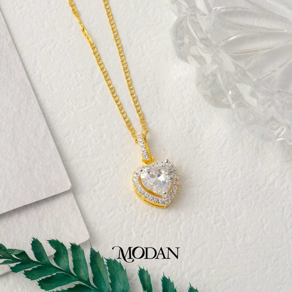 Golden Heart Cluster Pendant DIY Pendant Liontin Hati Pesta Hypoallergenic Gold Filled
