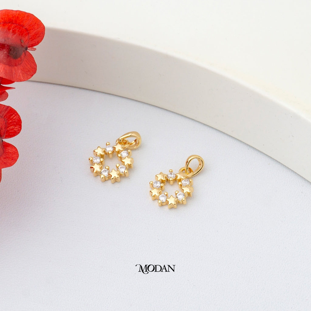 Sparkling Mini Celestial Star Pendant DIY Pendant Liontin Bintang Kecil Berlian Hypoallergenic Gold Plated