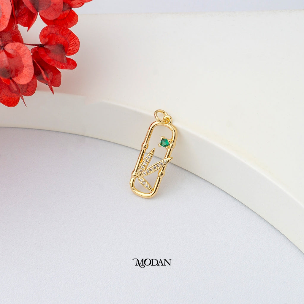 Bamboo Leaf Pendant DIY Liontin Daun Bambu Hypoallergenic Gold Plated