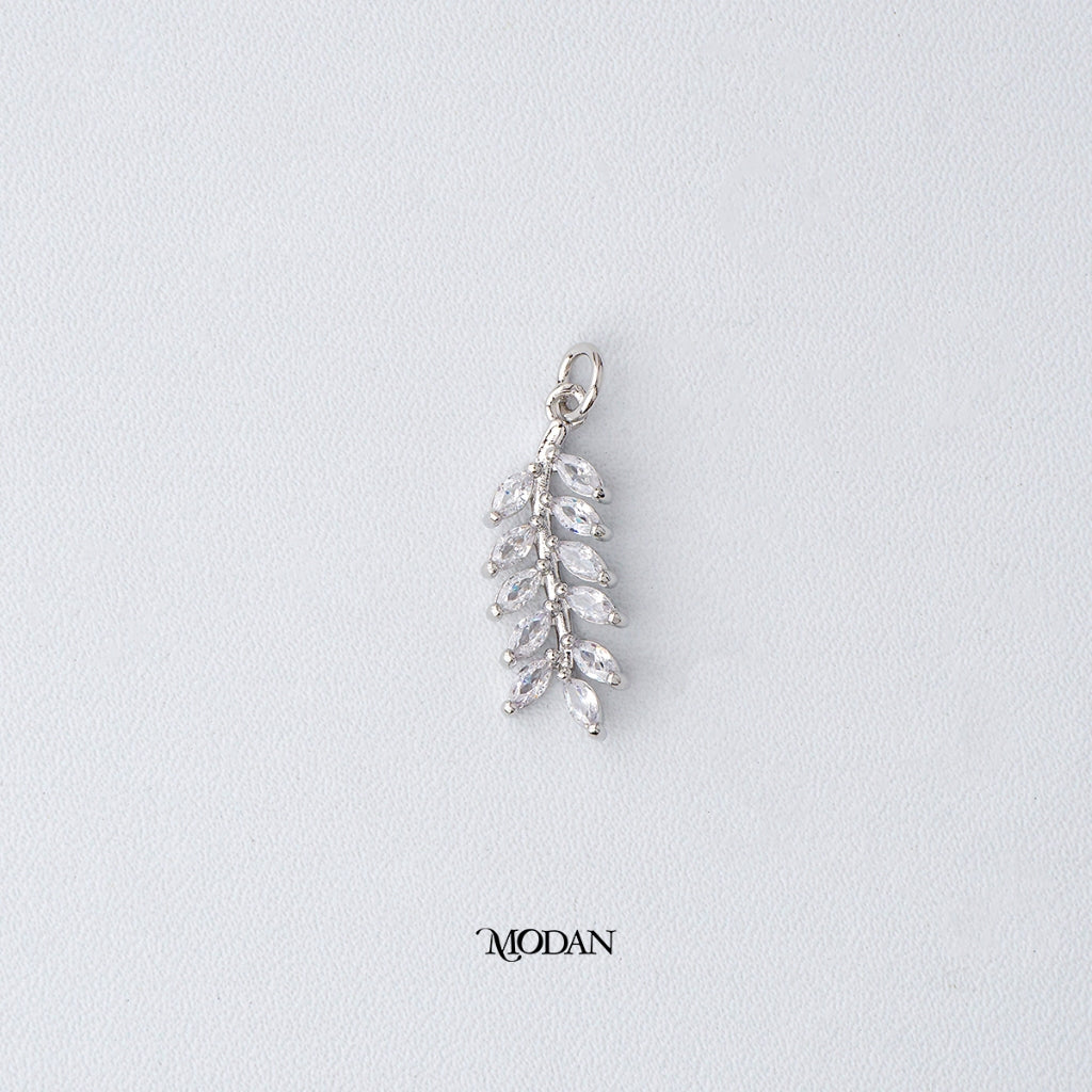 Elegant Cluster Marquise Leaf Pendant DIY Liontin Daun Pesta Hypoallergenic Gold Plated