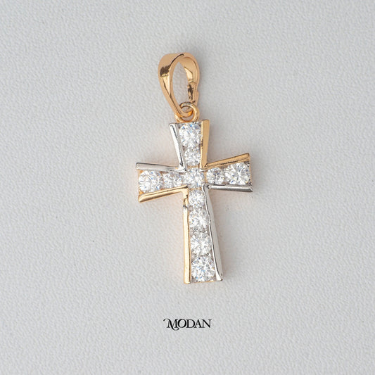 Rose Gold Religious Sparkling Cross DIY Pendant Liontin Salib Hypoallergenic Gold Plated