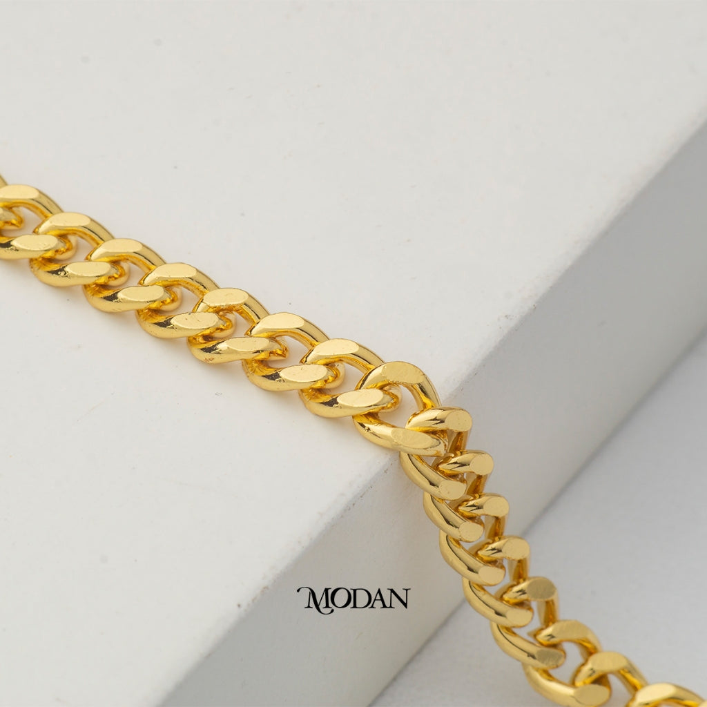 Golden Cuban Curb Unfinished DIY Chain Rantai Kalung Gelang Meteran Hypoallergenic Gold Filled
