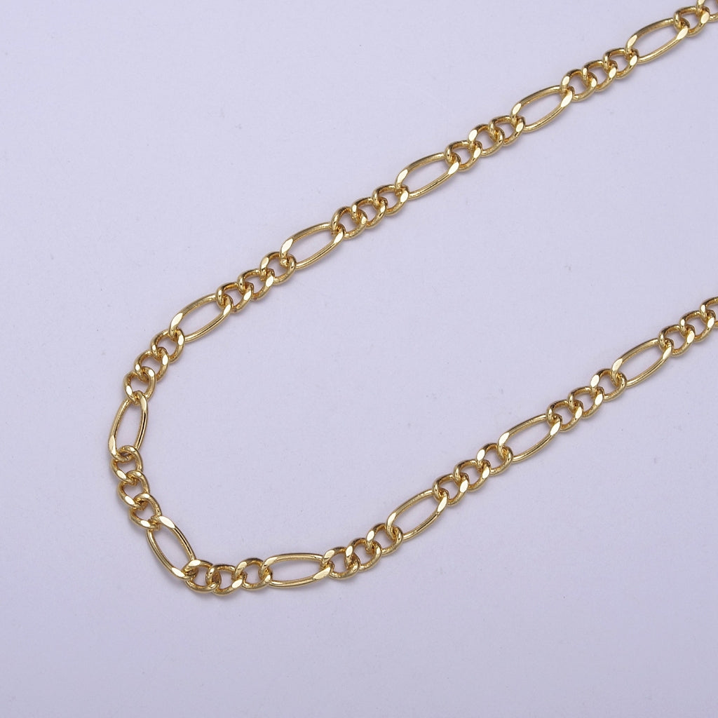 Figaro Chain Unfinished DIY Chain Rantai Kalung Gelang Meteran Hypoallergenic Gold Filled