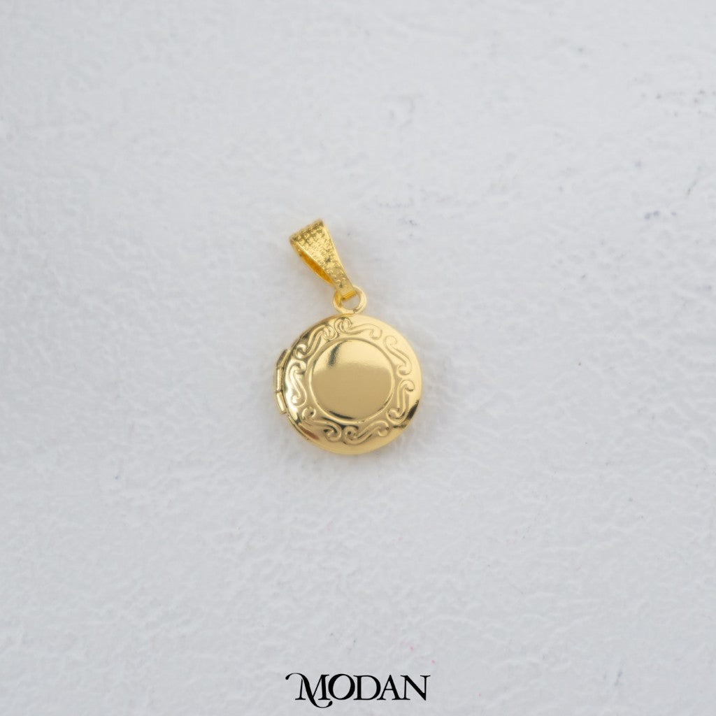 Round Classic Plain Photo Locket Pendant DIY Pendant Liontin Foto Bulat Hypoallergenic Gold Filled
