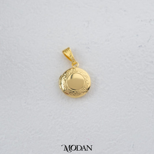 Round Classic Plain Photo Locket Pendant DIY Pendant Liontin Foto Bulat Hypoallergenic Gold Filled