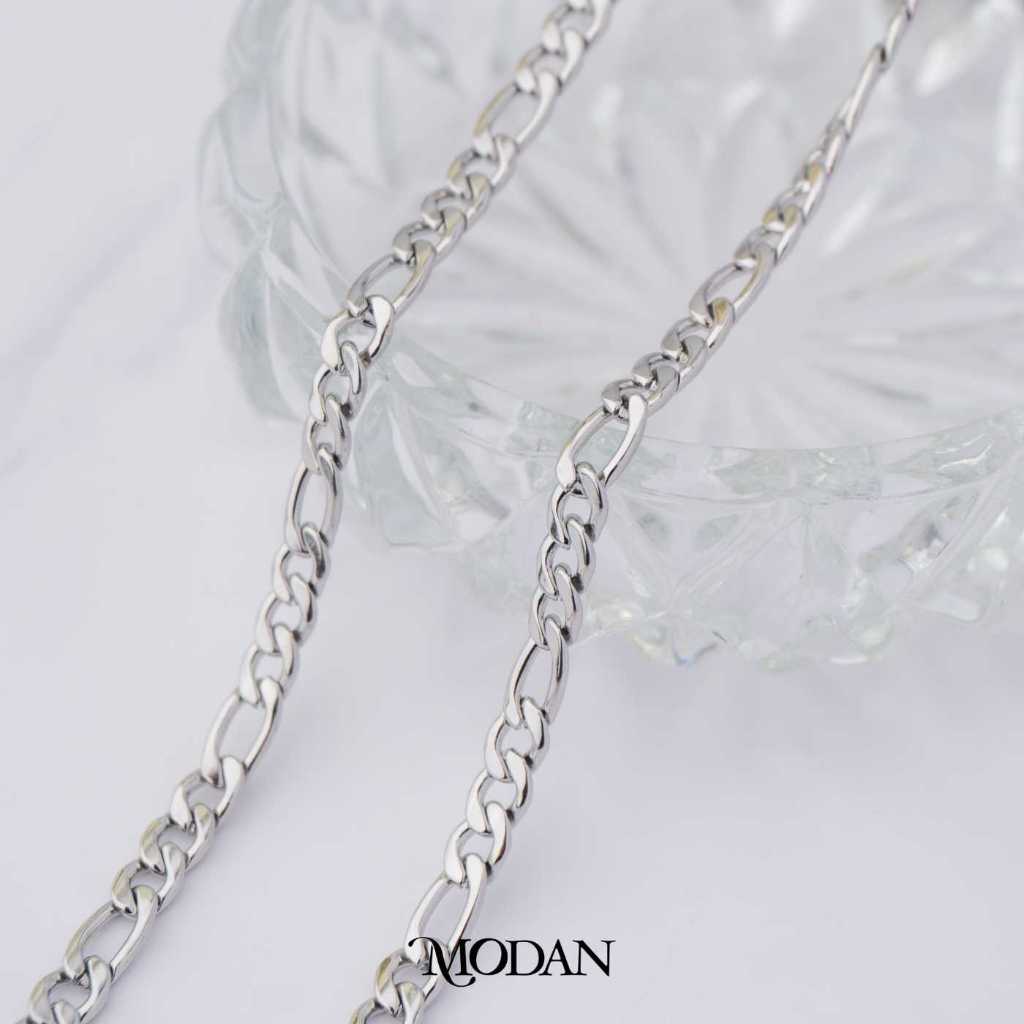 Titanium Plain Figaro Chain Unfinished DIY Chain Rantai Kalung Gelang Polos Meteran Hypoallergenic Stainless Steel