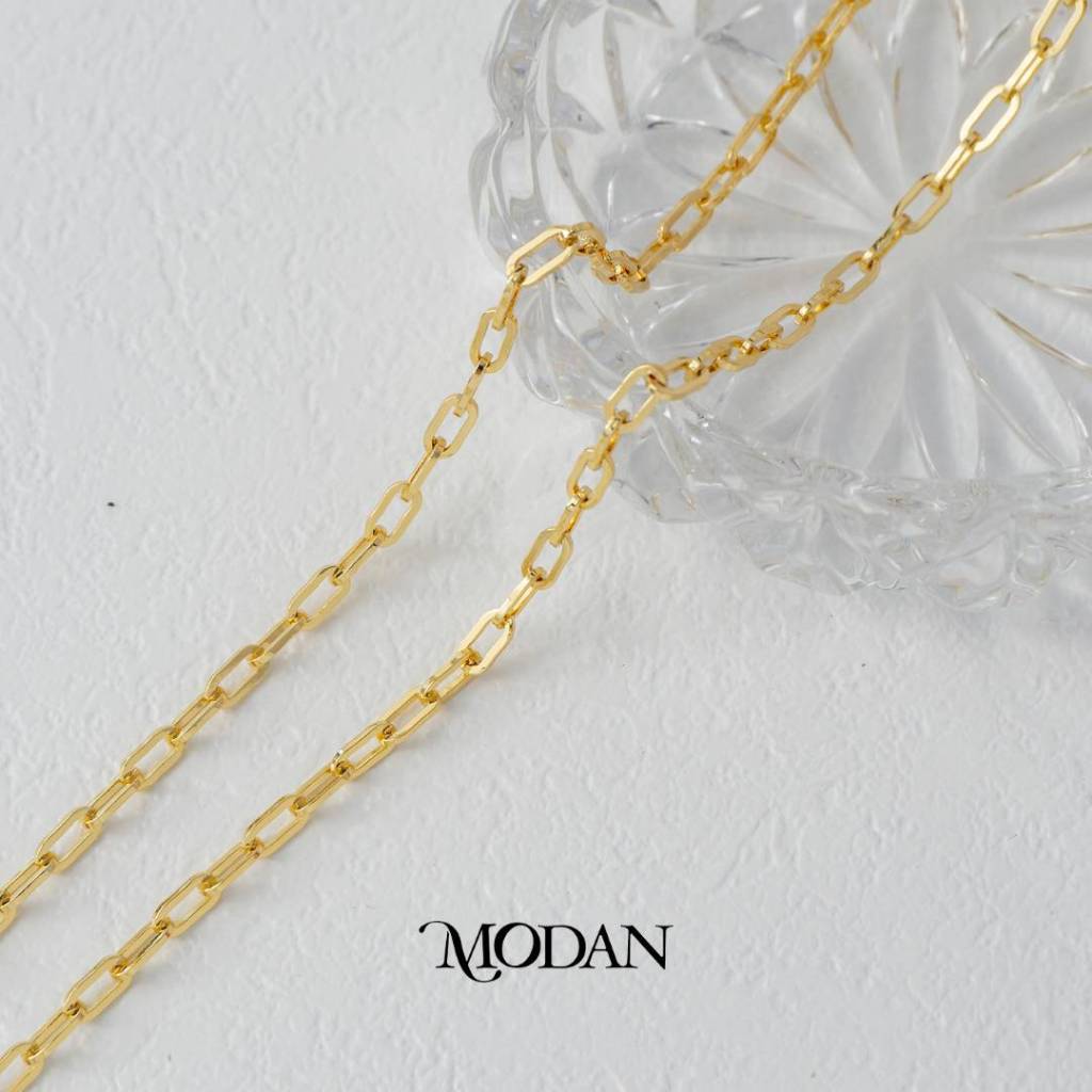 (1 meter) Paper Clip Chain Unfinished DIY Chain Rantai Kalung Gelang Meteran Hypoallergenic Gold Filled