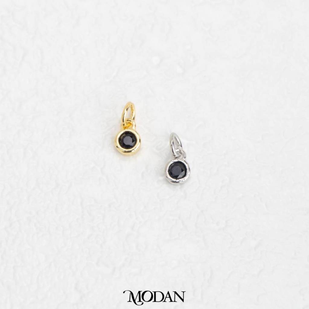 Mini Colorful Plain Round Birthstone Charm DIY Charm Liontin Kalung Bulat Polos Kecil Bulan Lahir Warna-Warni Hypoallergenic Gold Filled