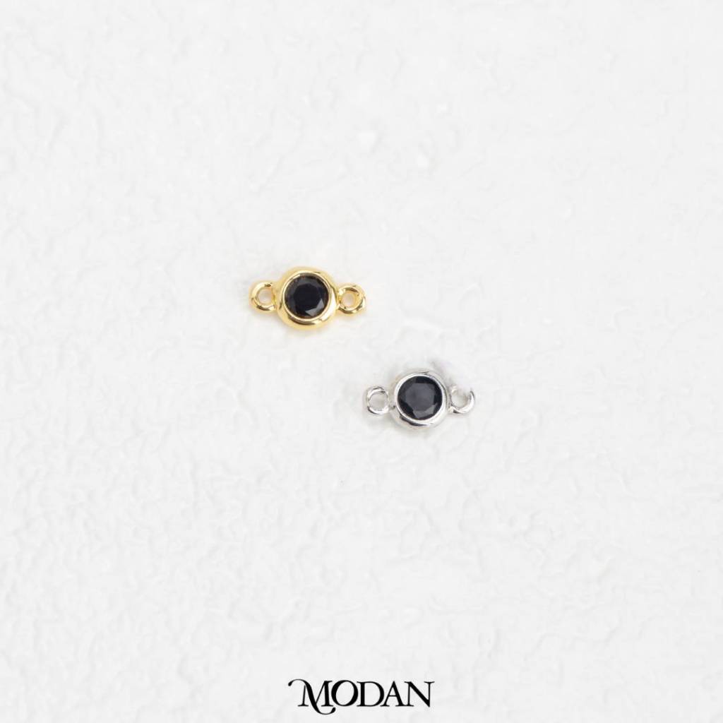 Colorful Mini Round Birthstone DIY Connector Liontin Bulan Lahir Warna-Warni Hypoallergenic Gold Filled