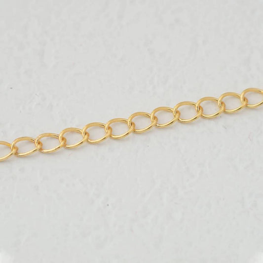 (1meter) (2.4mm) Extender Chain Unfinished DIY Chain Rantai Kalung Gelang Meteran Hypoallergenic Gold Filled