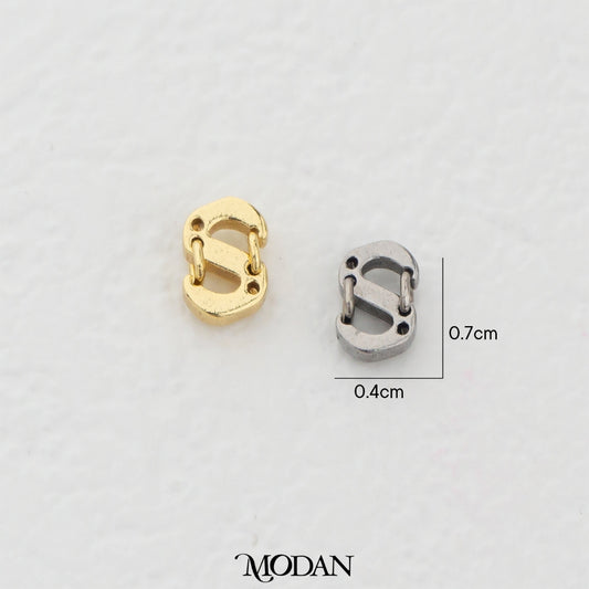 7mm Push S-Shaped Clasp DIY Pengait Dorong Kalung Gelang Bentuk S Hypoallergenic Gold Filled
