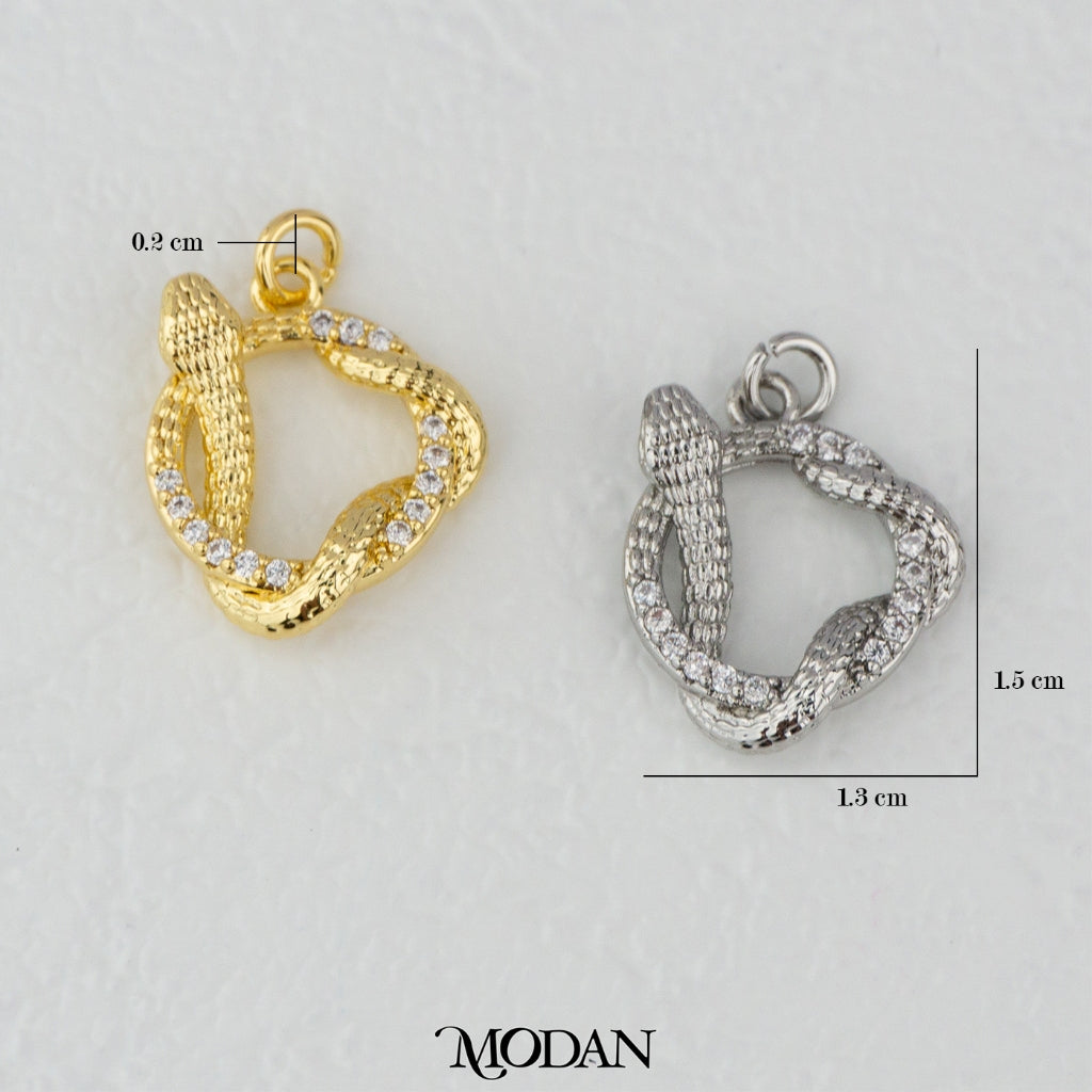 Snake Open Circular Charm DIY Charm Liontin Ular Hypoallergenic Gold Filled