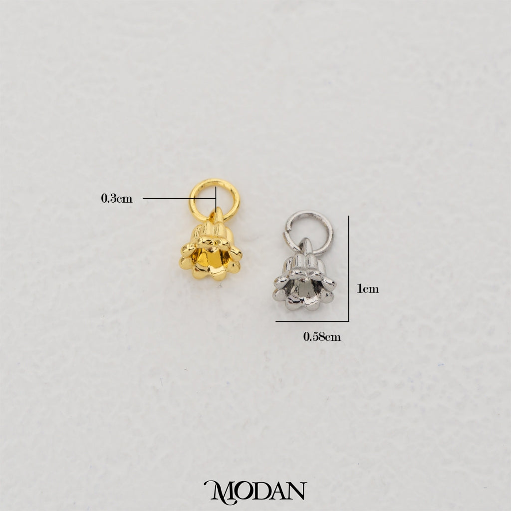 Mini Plain Lily of The Valley Flower Charm DIY Charm Liontin Bunga Lily Polos Hypoallergenic Gold Filled