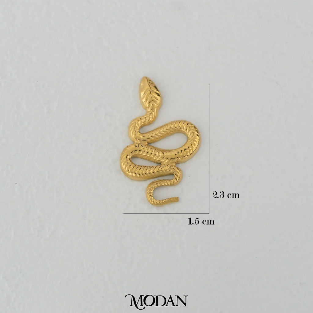Textured Snake Charm DIY Liontin Bentuk Ular Hypoallergenic Stainless Steel