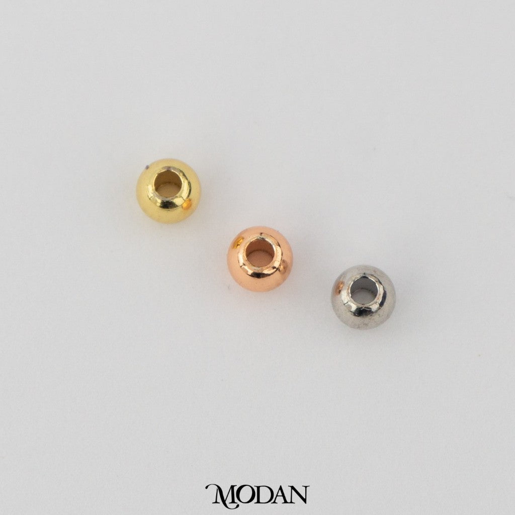 (50pcs) (5mm) Colorful Round Spacer Beads DIY Necklace Closure Manik Gelang/Kalung Hypoallergenic Gold Filled
