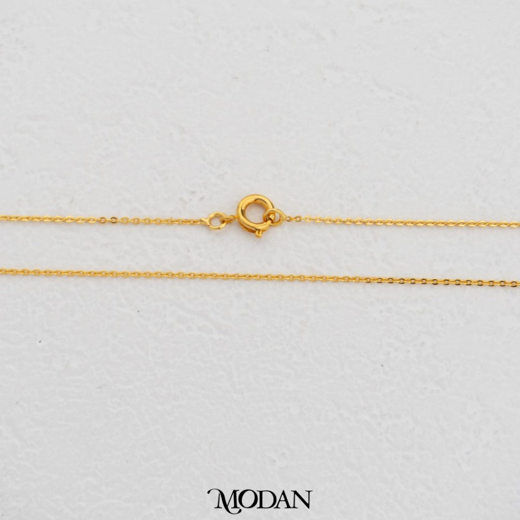 44cm Dainty Cable Chain Daily Wear Necklace Rantai Kalung Hypoallergenic Gold Filled