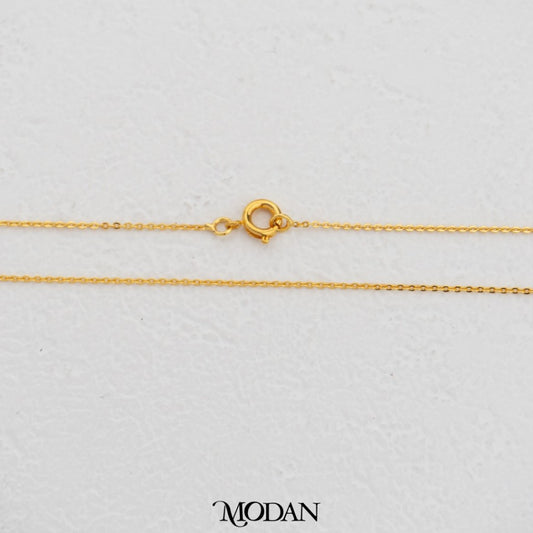 44cm Dainty Cable Chain Daily Wear Necklace Rantai Kalung Hypoallergenic Gold Filled