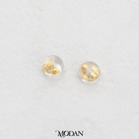 (10pcs/5pasang) Round Silicone Earrings Stopper DIY Belakang Anting Penutup Anting Hypoallergenic Gold Filled