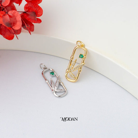 Bamboo Leaf Pendant DIY Liontin Daun Bambu Hypoallergenic Gold Plated
