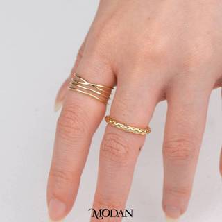 Bundling Stacked Elegant Ring Paket Bundling Cincin Layer