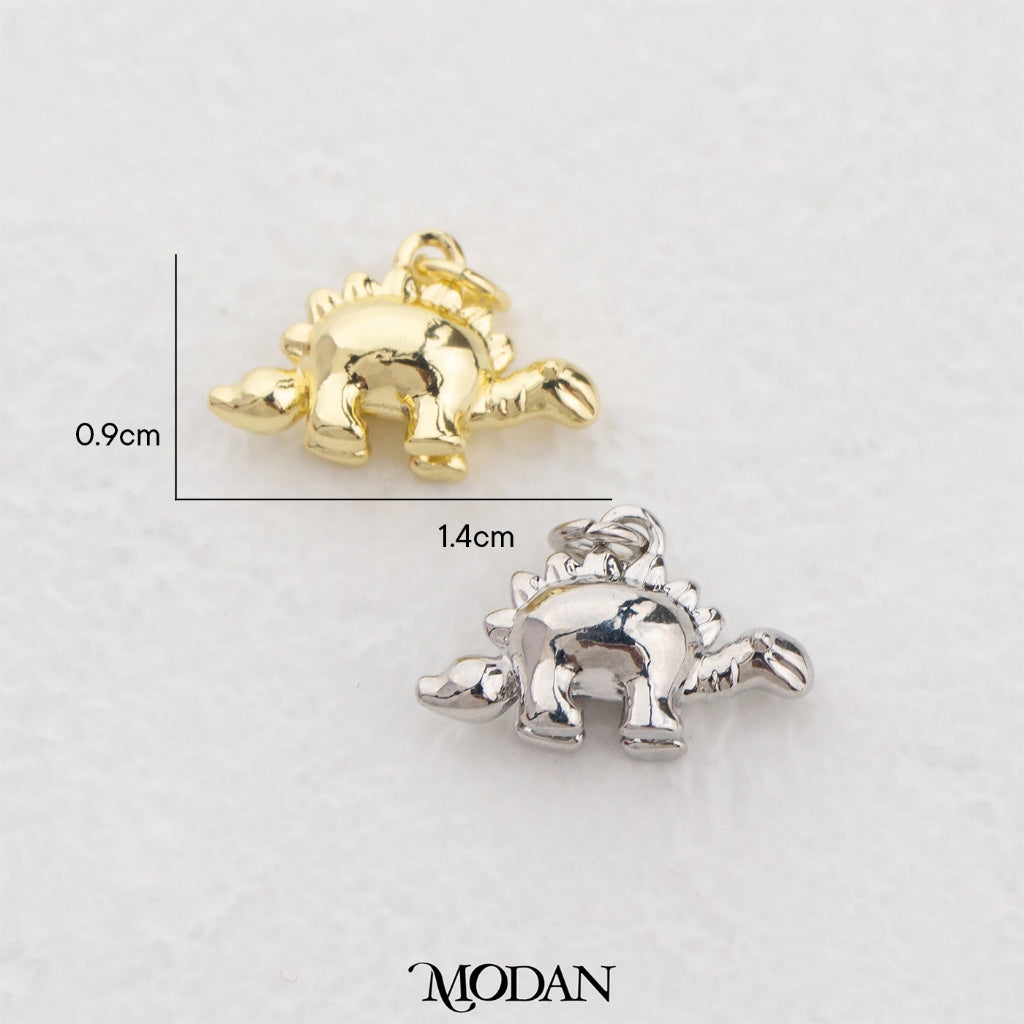 Chubby Dinosaur Animal Charm DIY Charm Liontin Dinosaurus Hypoallergenic Gold Filled