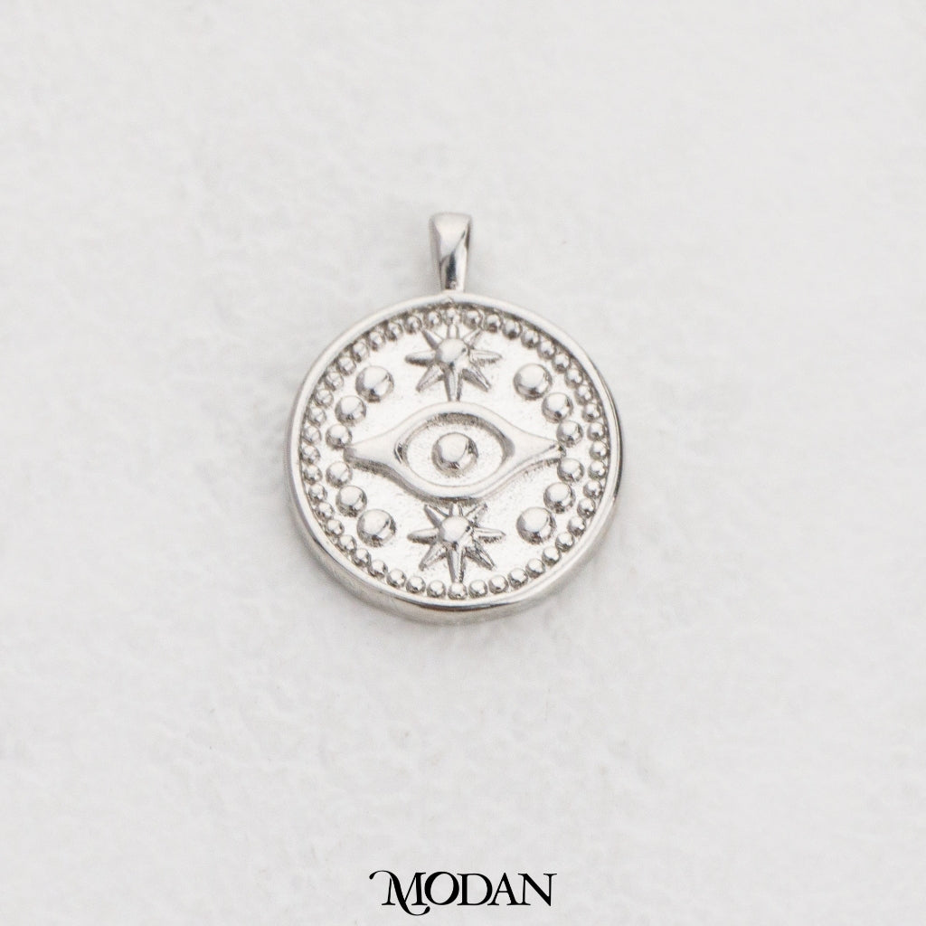 Medallion Tag Evil Eye DIY Pendant Mata Iblis Hypoallergenic Gold Filled