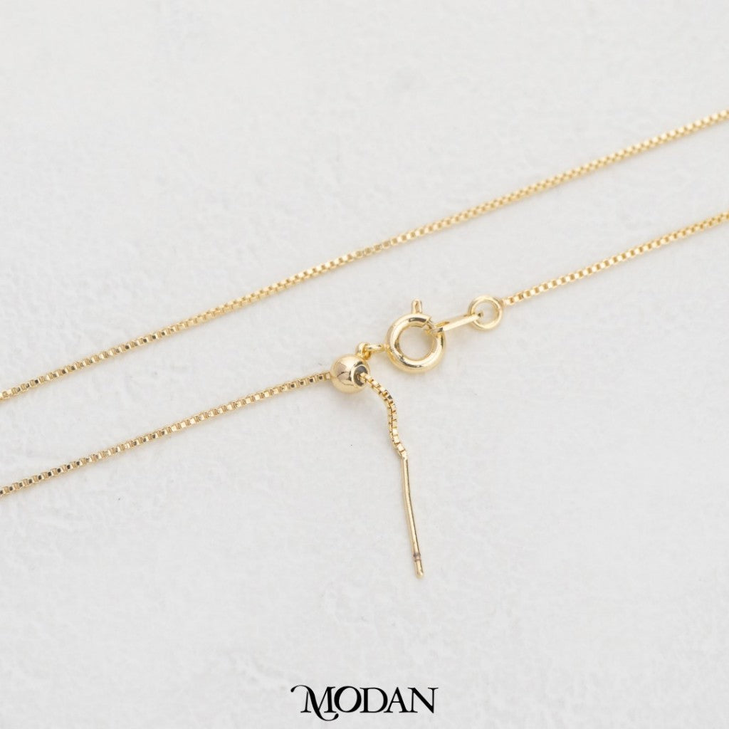 45cm Adjustable Dainty Box Chain Necklace Rantai Kalung Serut Tusuk Hypoallergenic Gold Filled