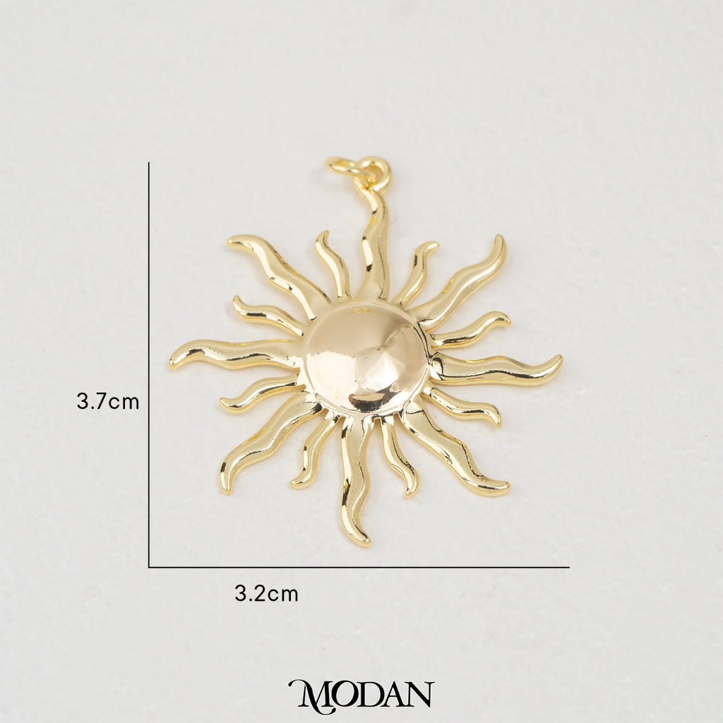 Plain Sunburst Pendant DIY Pendant Liontin Matahari Hypoallergenic Gold Filled