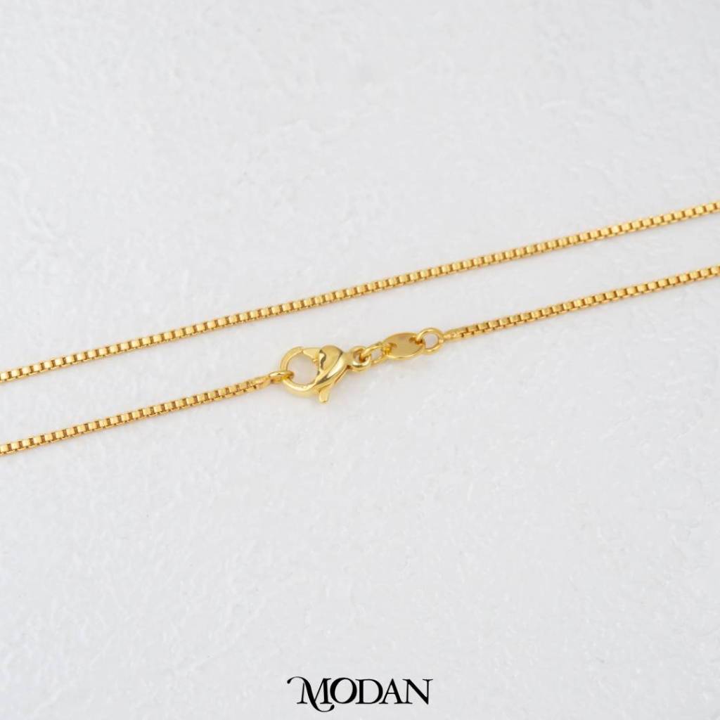 50cm Dainty Box Chain Necklace Rantai Kalung Italy Hypoallergenic Gold Filled