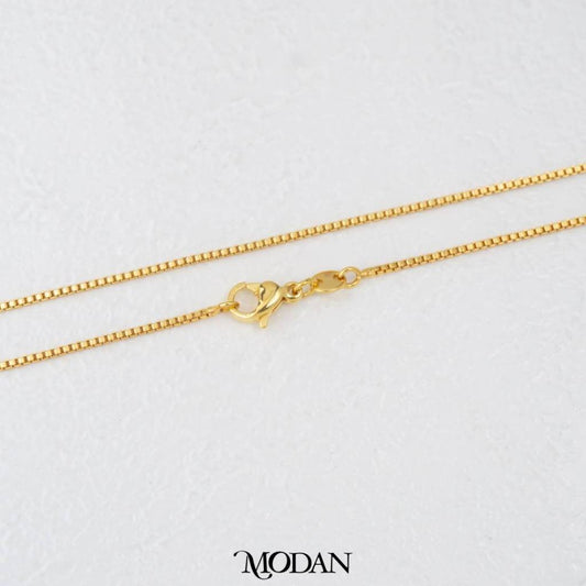 50cm Dainty Box Chain Necklace Rantai Kalung Italy Hypoallergenic Gold Filled