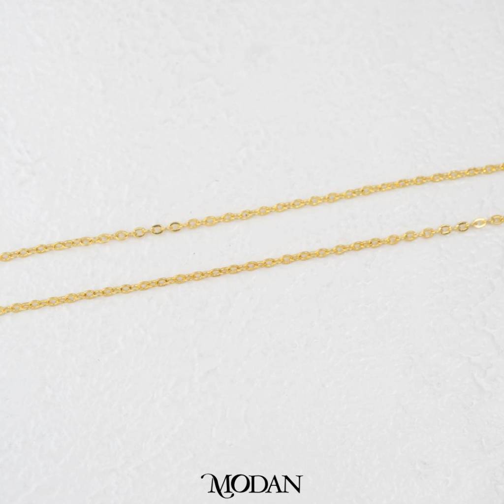 45cm Rolo Chain Necklace Daily Wear Rantai Kalung Hypoallergenic Gold Filled
