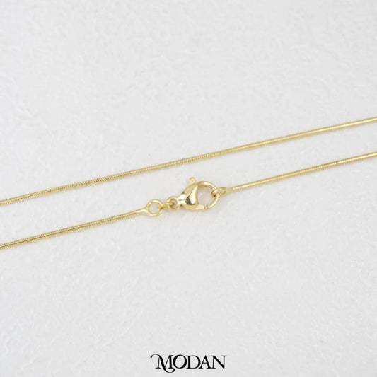 45cm Light Gold Round Snake Chain Daily Wear Necklace Rantai Kalung Hypoallergenic Gold Filled