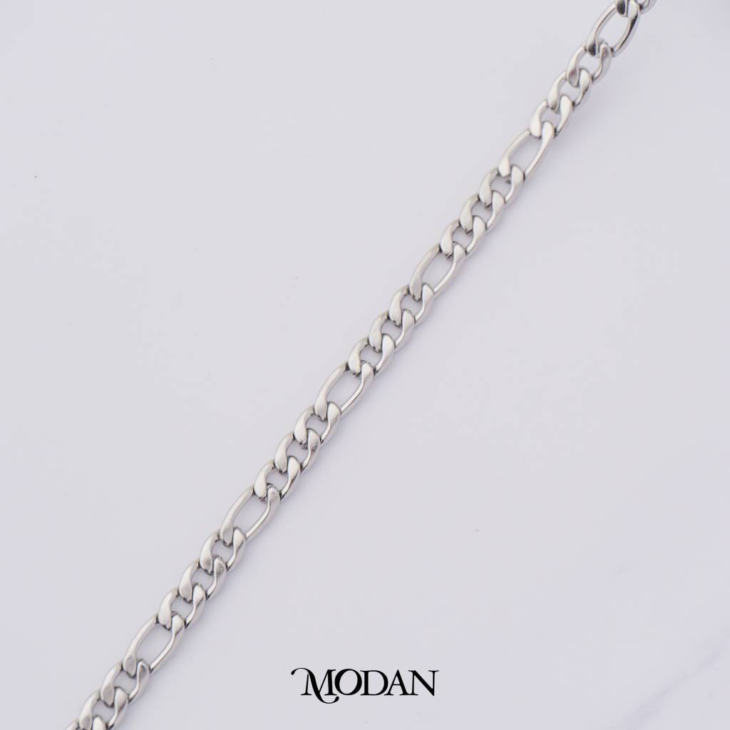 Plain Figaro Unfinished DIY Chain Rantai Kalung Gelang Meteran Hypoallergenic Stainless Steel