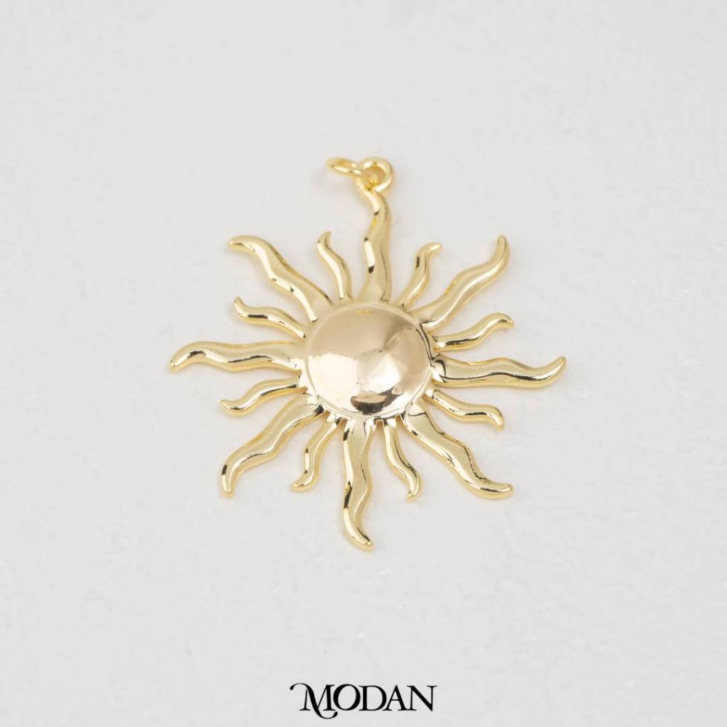 Plain Sunburst Pendant DIY Pendant Liontin Matahari Hypoallergenic Gold Filled
